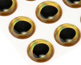 3D Epoxy Fish Eyes, Rainbow Gold, 8 mm